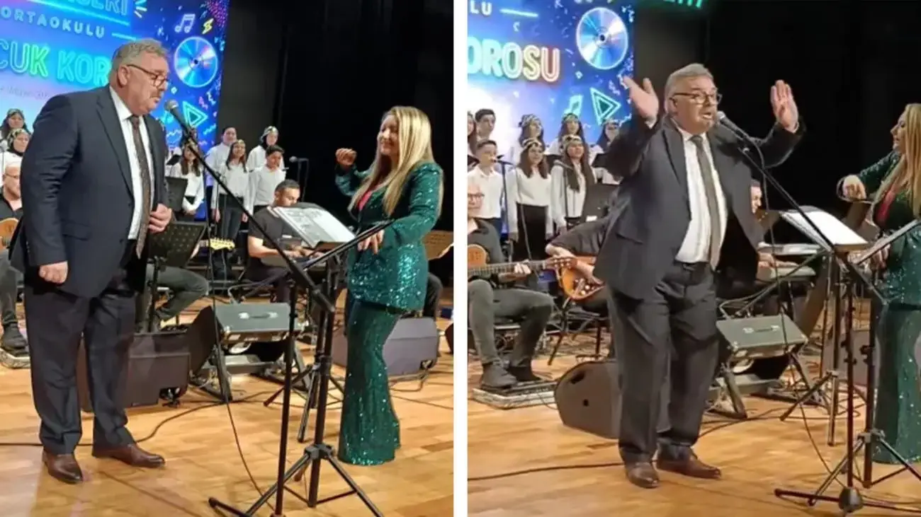 Okul Müdürü İbrahim Uğur’dan Unutulmaz Performans: Öğrencileriyle Sahne Aldı