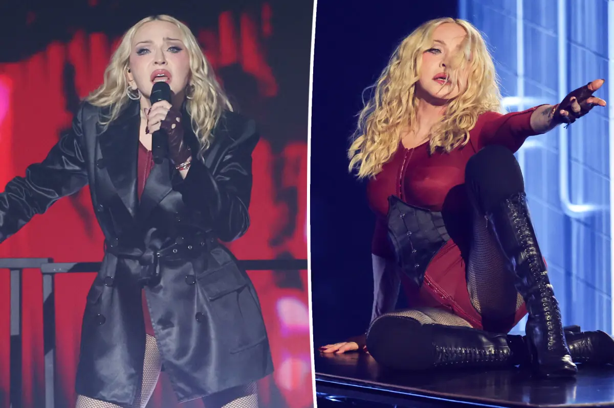 Madonna, VMAs 2026 açılışında deri ve blazer şıklığıyla