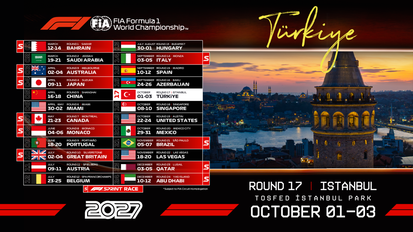 Formula 1, 3 Ekim 2027’de İstanbul’a geri dönüyor