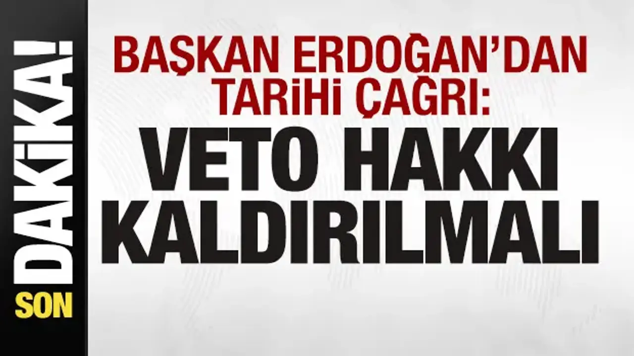 Erdoğan’dan tarihi çağrı: Veto hakkı kaldırılmalı