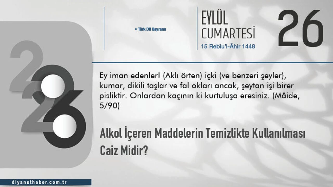 Alkol İçeren Maddelerin Temizlikte Kullanılması Caiz mi?