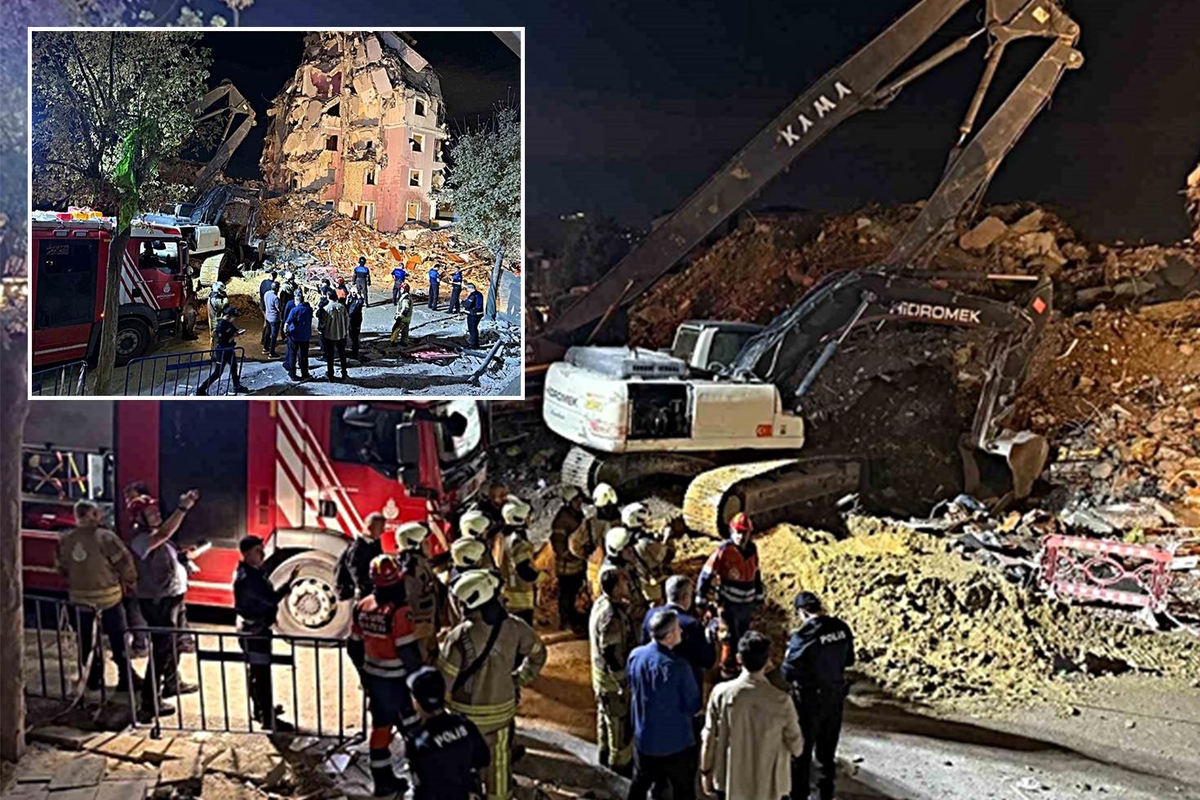 Küçükçekmece’de bina çöktü: Yoldan geçen 2 kişi yaralandı