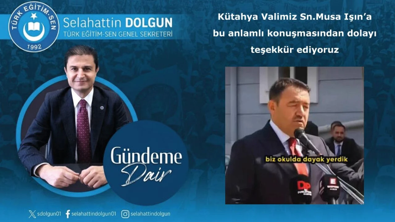 Kütahya Valisi Musa Işın’a anlamlı konuşma teşekkürü